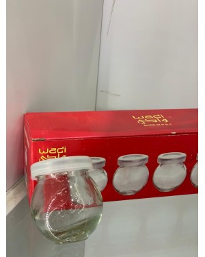 علب زجاج صغيرة بغطاء 4 حبة