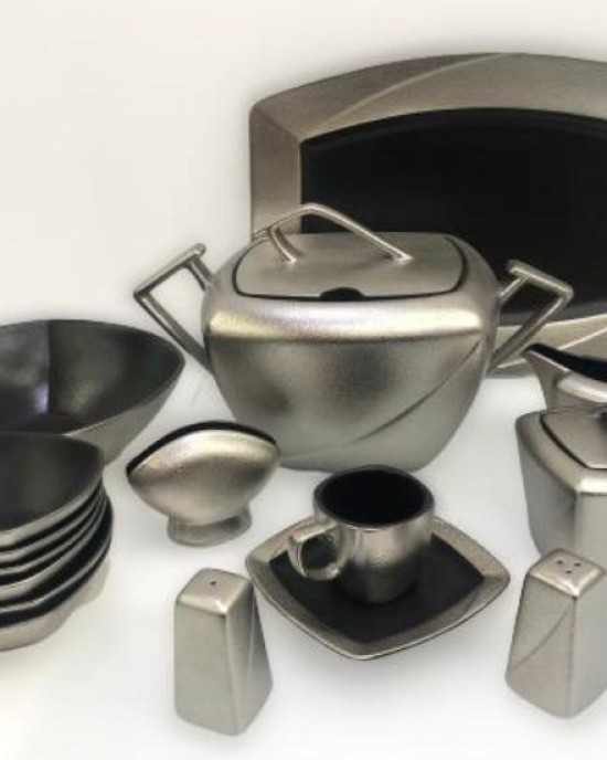 طقم سفرة فضي  ميتل 58 قطعة 