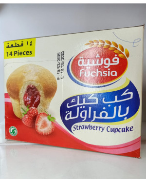 فوشية كب كيك بالفراولة